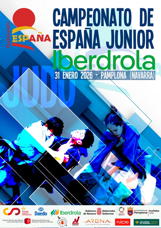 FASE FINAL CAMPEONATO DE ESPA&Ntilde;A DE JUDO JUNIOR. Pamplona, 31-01-26. Listado participantes